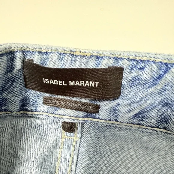 Isabel Marant High Rise Vintage Light Wash Tapered Jeans - Picture 6 of 8